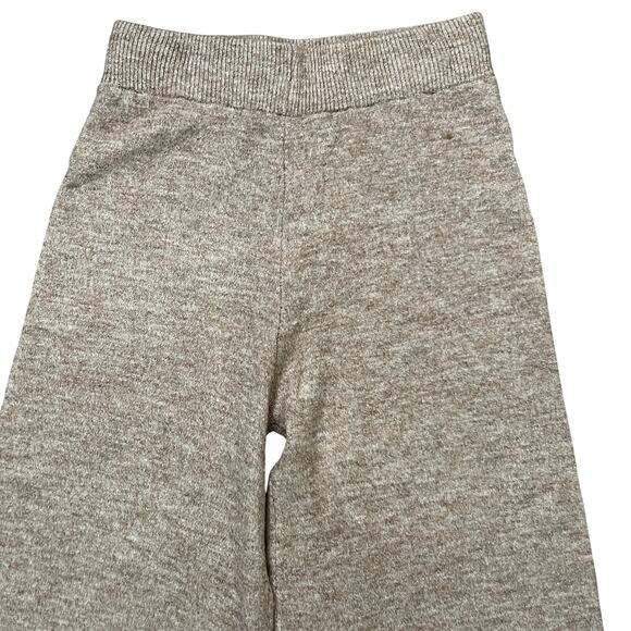 Sincerely Jules Pants Women's Large Sweater Knit Wide Leg Tan Neutral Pull On - Picture 3 of 6